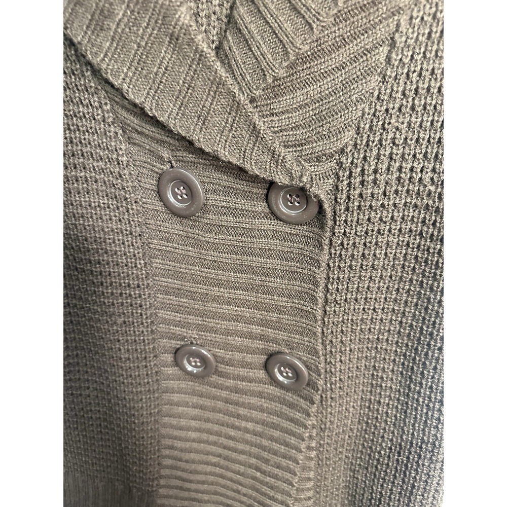 jason maxwell womens brown short sleeve knit sweater button cardigan size XL - Picture 2 of 4